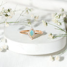 Ethiopian Opal 4x8mm Marquise Cut Engagement Ring with Diamond Halo AAA - Rosec Jewels