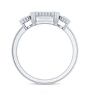 Rosec Jewels-Emerald Cut Moissanite 3 Stone Engagement Ring in East West Style
