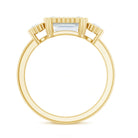 Rosec Jewels-Emerald Cut Moissanite 3 Stone Engagement Ring in East West Style