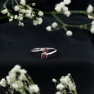 Natural Garnet 2 Stone Promise Ring with Bypass Shank AAA - Rosec Jewels