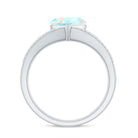 Designer Ethiopian Opal Heart Engagement Ring with Diamond Split Shank AAA - Rosec Jewels