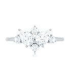 Rosec Jewels-Pear and Round Moissanite Cluster Promise Ring