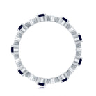 Rosec Jewels-2 CT Natural Blue Sapphire and Diamond Eternity Band Ring