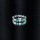 Rosec Jewels-Genuine Emerald and Diamond Eternity Wedding Band