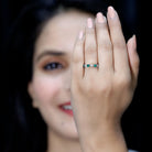 Rosec Jewels-Genuine Emerald and Diamond Eternity Wedding Band