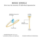 1/4 Carat Pear Aquamarine Bypass Promise Ring with Diamond Aquamarine - ( AAA ) - Quality - Rosec Jewels