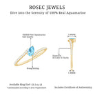 Real Aquamarine and Diamond Promise Ring in Bypass Shank AAA - Rosec Jewels