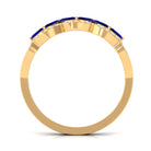1 CT Minimal Marquise Cut Blue Sapphire Anniversary Ring with Diamond Accent Blue Sapphire - ( AAA ) - Quality - Rosec Jewels