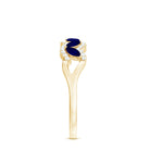 Certified Marquise Cut Blue Sapphire and Diamond Wedding Anniversary Band Ring AAA - Rosec Jewels
