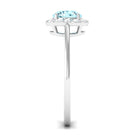 Rosec Jewels-1 CT Aquamarine Engagement Ring with Diamond Floating Halo