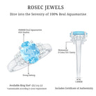 1 Carat Oval Cut Aquamarine Engagement Ring with Diamond Collar AAA - Rosec Jewels