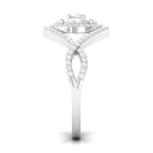 Criss Cross Zircon Cluster Engagement Ring AAAA - Rosec Jewels