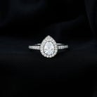 Zircon Teardrop Halo Engagement Ring AAAA - Rosec Jewels