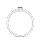 Rosec Jewels-Classic Fire Opal Engagement Ring with Diamond Halo