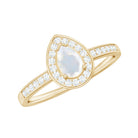 1.25 CT Classic Moonstone and Diamond Halo Engagement Ring AAA - Rosec Jewels