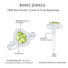 Natural 1 Carat Peridot Teardrop Engagement Ring with Diamond Halo AAA - Rosec Jewels