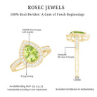 Natural 1 Carat Peridot Teardrop Engagement Ring with Diamond Halo AAA - Rosec Jewels