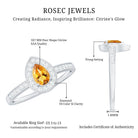 Rosec Jewels-Natural 5X7mm Pear Shape Citrine Engagement Ring with Diamond Halo