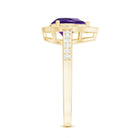 Rosec Jewels-Real 1 Carat Amethyst Pear Shaped Engagement Ring with Diamond Halo