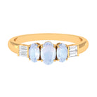 Oval Moonstone and Diamond 3 Stone Anniversary Ring Moonstone - ( AAA ) - Quality - Rosec Jewels