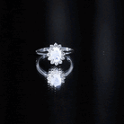 Princess Diana Inspired Moonstone Engagement Ring Diamond Halo AAA - Rosec Jewels