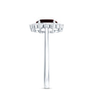 Natural 6X8mm Garnet Oblong Engagement Ring with Diamond Halo AAA - Rosec Jewels
