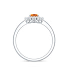 Rosec Jewels-Real 6X8mm Citrine Oval Engagement Ring with Diamond Halo