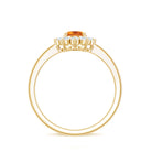 Rosec Jewels-Real 6X8mm Citrine Oval Engagement Ring with Diamond Halo