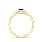 Rosec Jewels-1.5 CT Princess Diana Inspired Amethyst Engagement Ring Diamond Halo