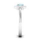0.50 CT Aquamarine Halo Engagement Ring with Diamond AAA - Rosec Jewels