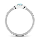 0.50 CT Aquamarine Halo Engagement Ring with Diamond AAA - Rosec Jewels