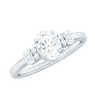 Rosec Jewels-Oval Shaped Moissanite Engagement Ring with Certificate