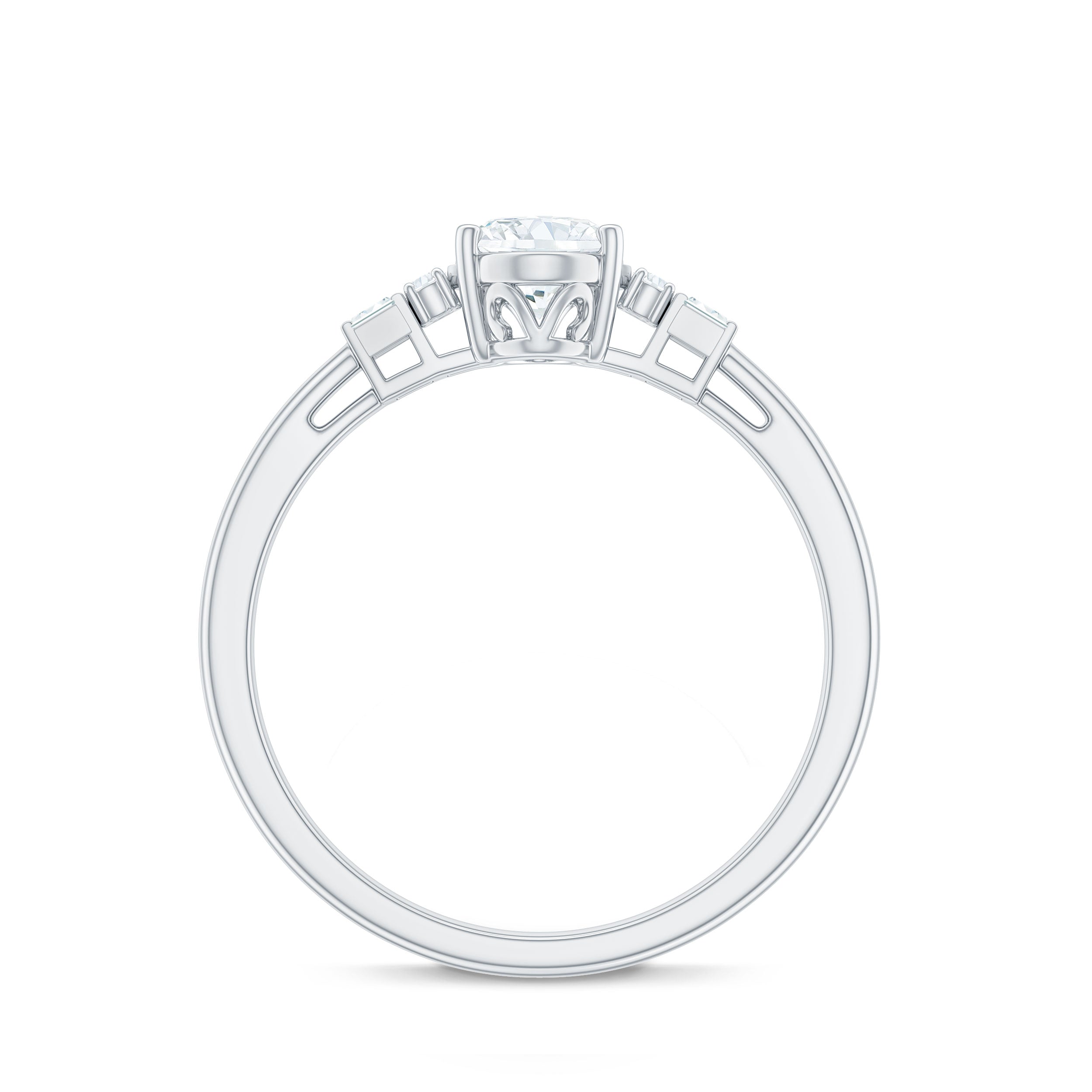 Rosec Jewels-Oval Shaped Moissanite Engagement Ring with Certificate