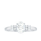 Rosec Jewels-Oval Shaped Moissanite Engagement Ring with Certificate