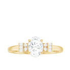 Rosec Jewels-Oval Shaped Moissanite Engagement Ring with Certificate