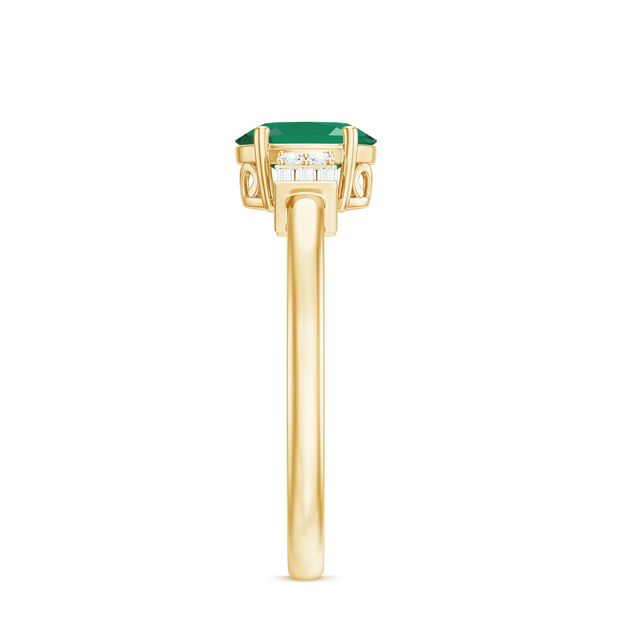 Rosec Jewels-Natural Emerald and Diamond Engagement Ring for Her