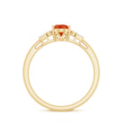 3/4 CT Natural Oval Cut Fire Opal Classic Engagement Ring with Diamond AAA - Rosec Jewels