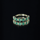 Rosec Jewels-Lab Created Emerald Half Eternity Ring 14K Gold Plated Silver