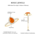 Rosec Jewels-Genuine Fire Opal Teardrop Ring with Diamond Halo