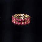 Certified Lab Created Ruby Eternity Wedding Band for Women AAAA - Rosec Jewels