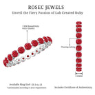 Certified Lab Created Ruby Eternity Wedding Band for Women AAAA - Rosec Jewels