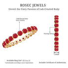 Certified Lab Created Ruby Eternity Wedding Band for Women AAAA - Rosec Jewels