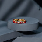 Certified Lab Created Ruby Eternity Wedding Band for Women AAAA - Rosec Jewels