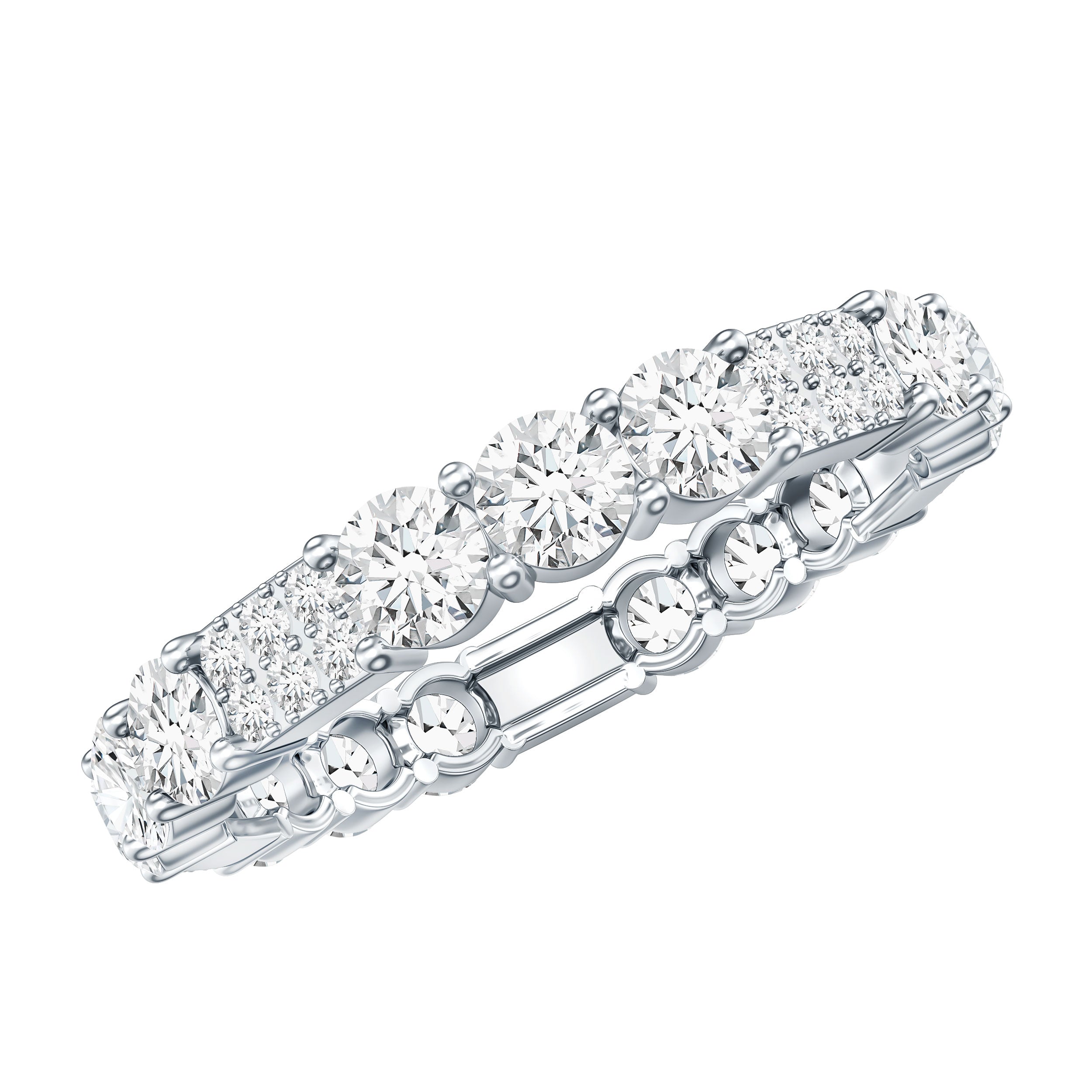 Designer Round Moissanite Full Eternity Ring for Women D-VS1 - Rosec Jewels