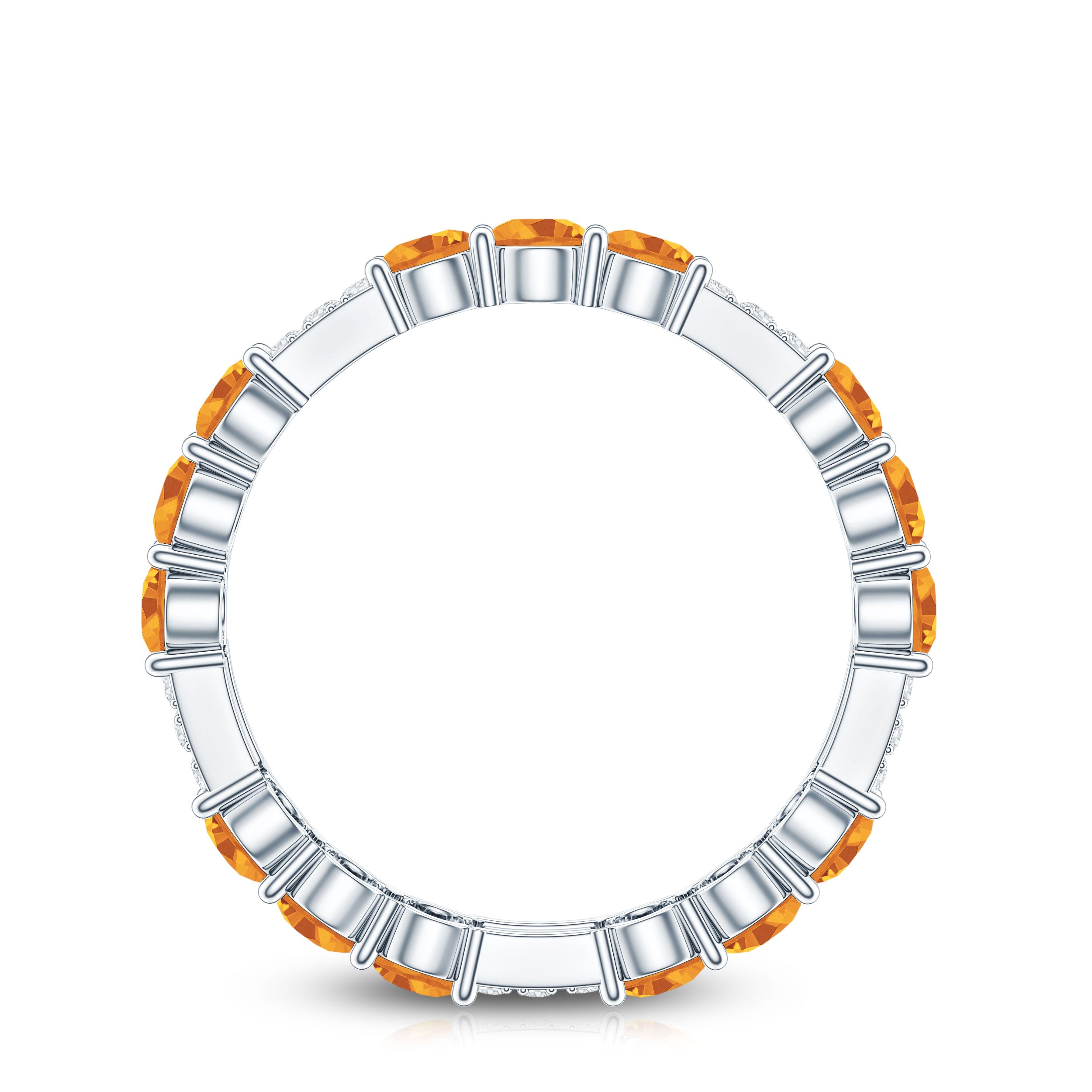 Rosec Jewels-Natural Citrine Diamond Eternity Wedding Band