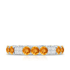 Natural Citrine Diamond Eternity Wedding Band AAA - Rosec Jewels