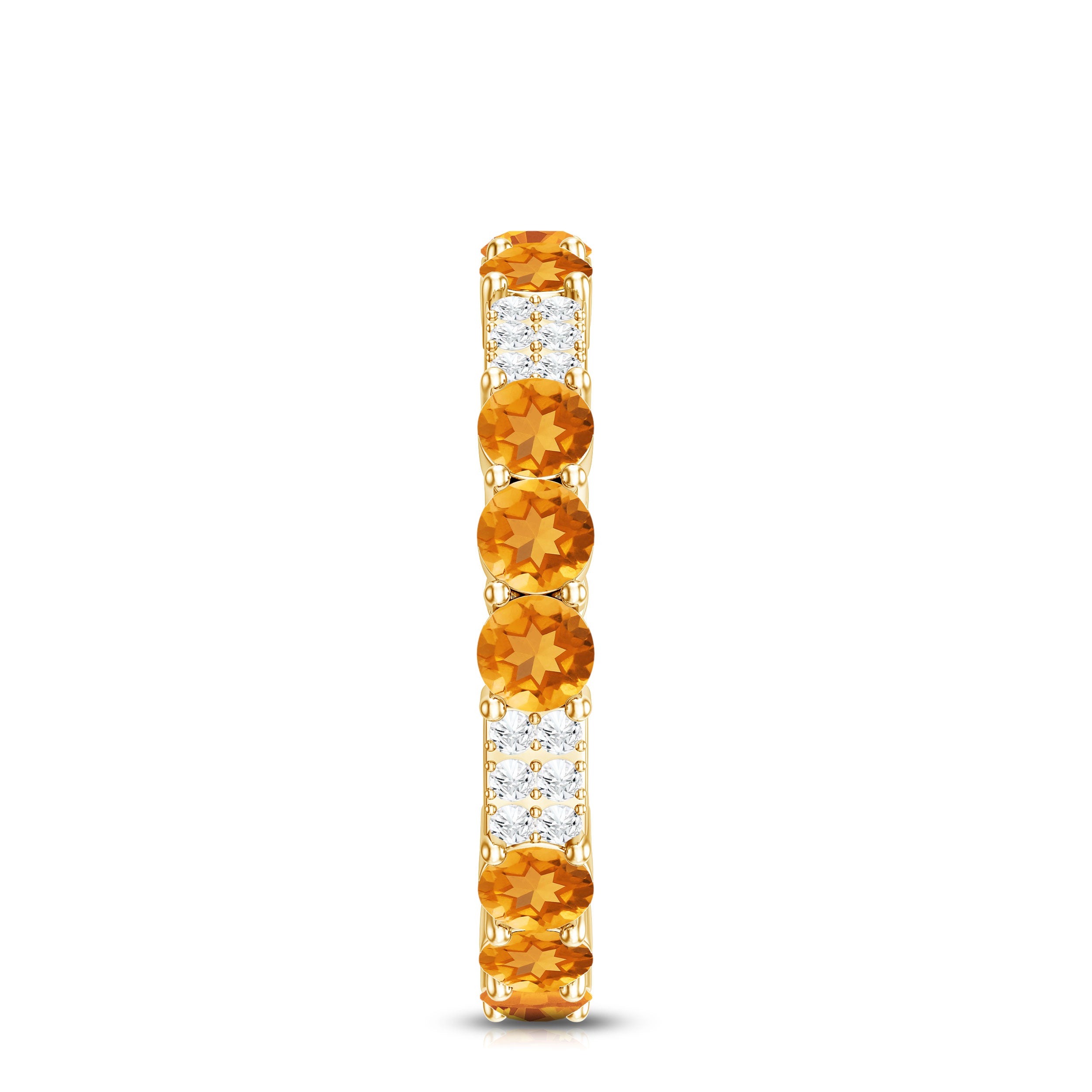 Rosec Jewels-Natural Citrine Diamond Eternity Wedding Band