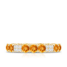 Natural Citrine Diamond Eternity Wedding Band AAA - Rosec Jewels