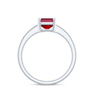 Rosec Jewels-Lab Grown Ruby Emerald Cut Engagement Ring with Real Diamond