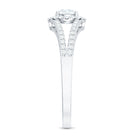 Rosec Jewels-Womens Moissanite Halo Engagement Ring with Split Shank